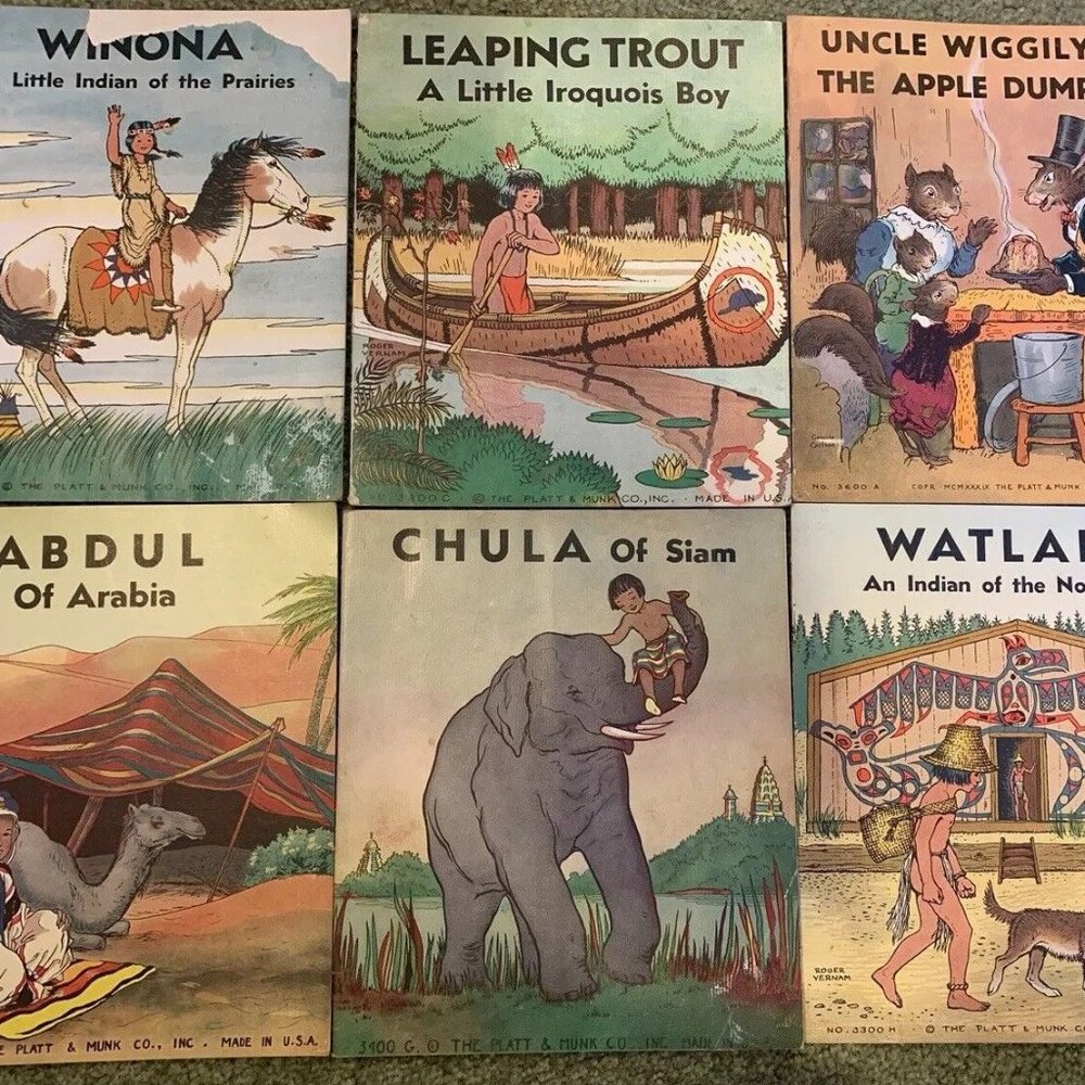 Set of  6  Uncle Wiggily, Chula, Watlala, Abdul, Published 1939 Platt & Munk Lot